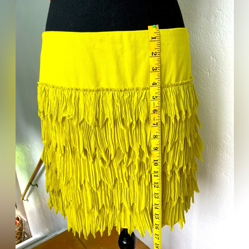 NWT PHILOSOPHY Layered Lined Mini Skirt Mauna Green w/side zipper Sz 10 - Picture 3 of 7